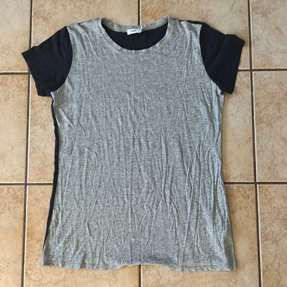 Vince Gray + Navy Cotton & Modal‎ Short Sleeve Tshirt, Sz Large